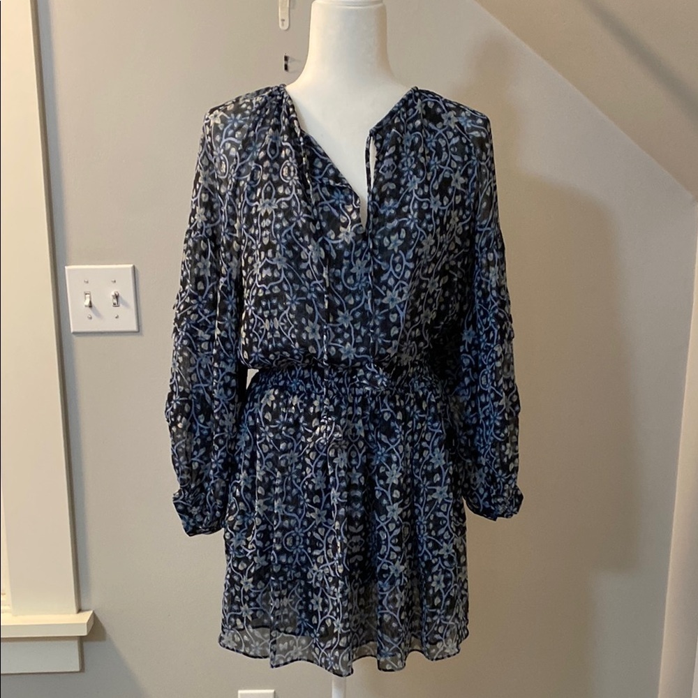 Misa Los Angeles Karlina Dress. Lined. Sheer. Metalic